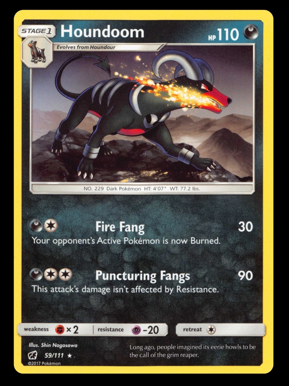 POKEMON CARD TCG - Houndoom - Crimson Invasion - Rare - 59/111